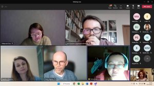 Screenshot of the conference participants talking online with each other