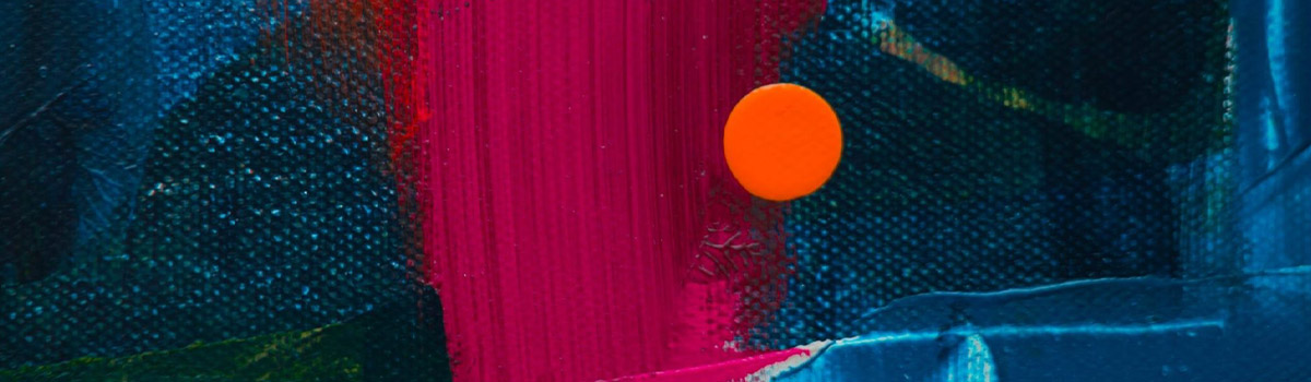 Main banner with and modern art painting