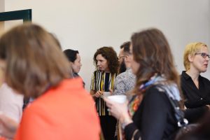 Women talking during the ExRe(y) Conference break