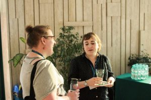 Women talking during the ExRe(y) Conference break